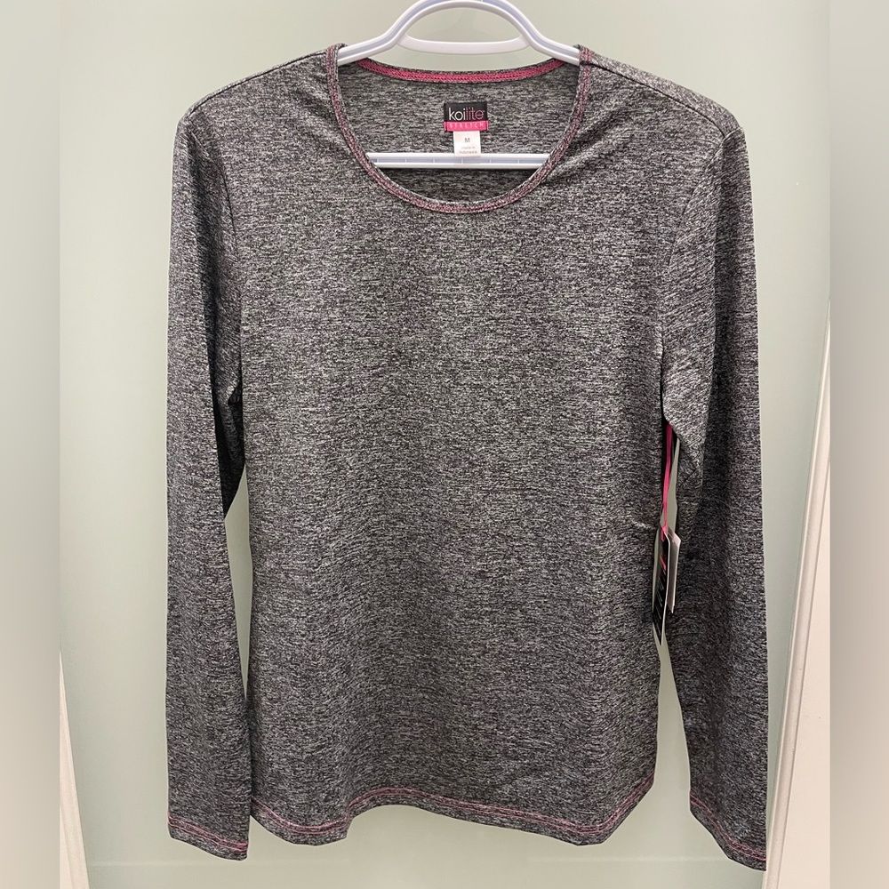Koi Lite Heather Charcoal Medium Long Sleeve Underscrub